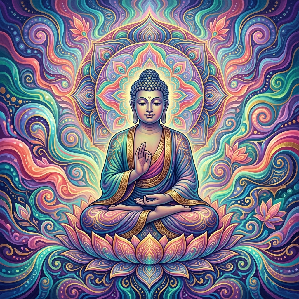 Buda Lótus Celeste