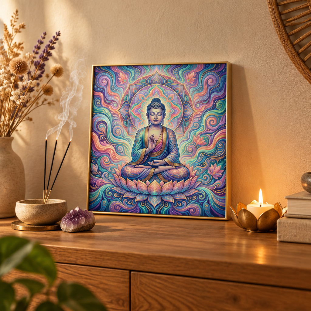 Buda Lótus Celeste