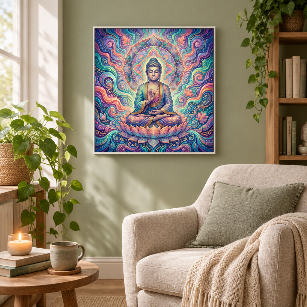 Buda Lótus Celeste