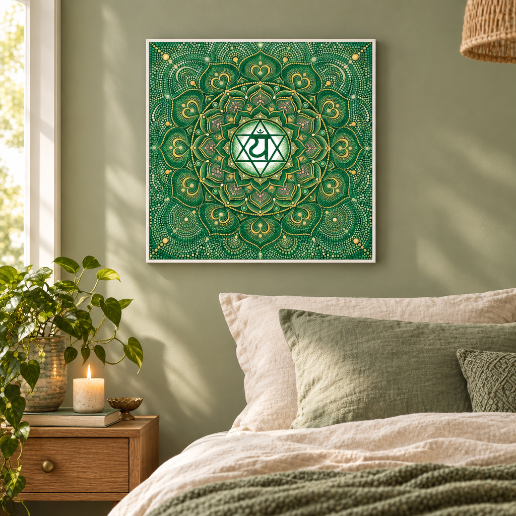 Mandala Chakra Coração — Pontilhismo