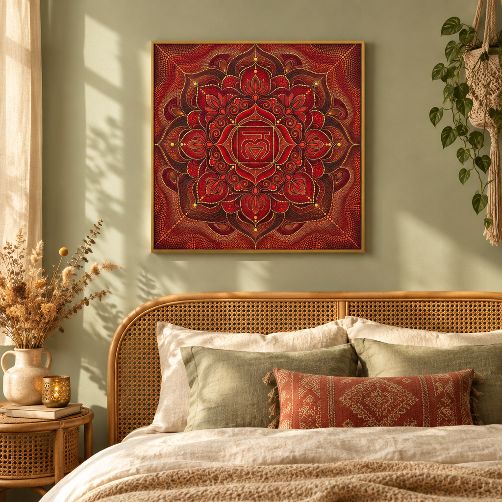 Mandala Chakra Raiz — Pontilhismo