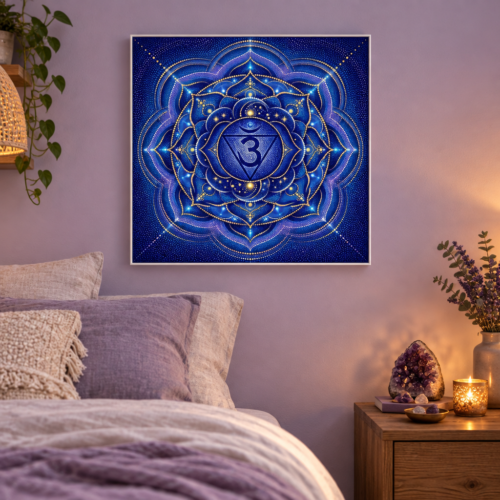 Mandala Chakra Terceiro Olho — Pontilhismo