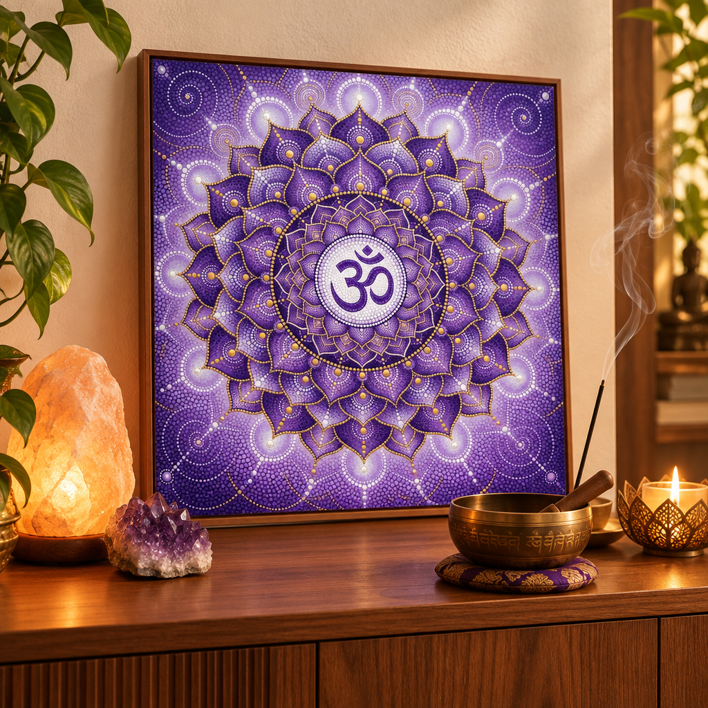 Mandala Chakra Coronário — Pontilhismo