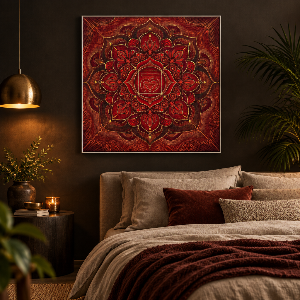 Mandala Chakra Raiz — Pontilhismo