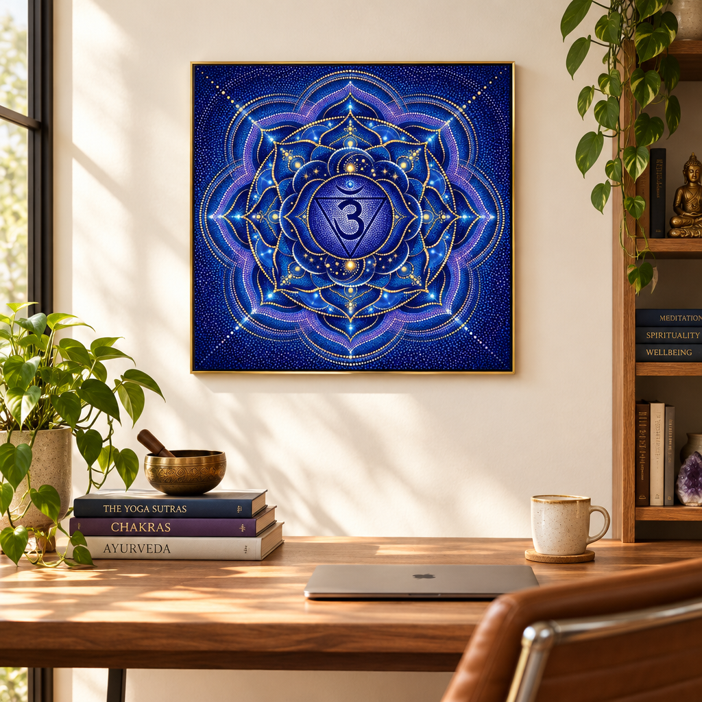 Mandala Chakra Terceiro Olho — Pontilhismo
