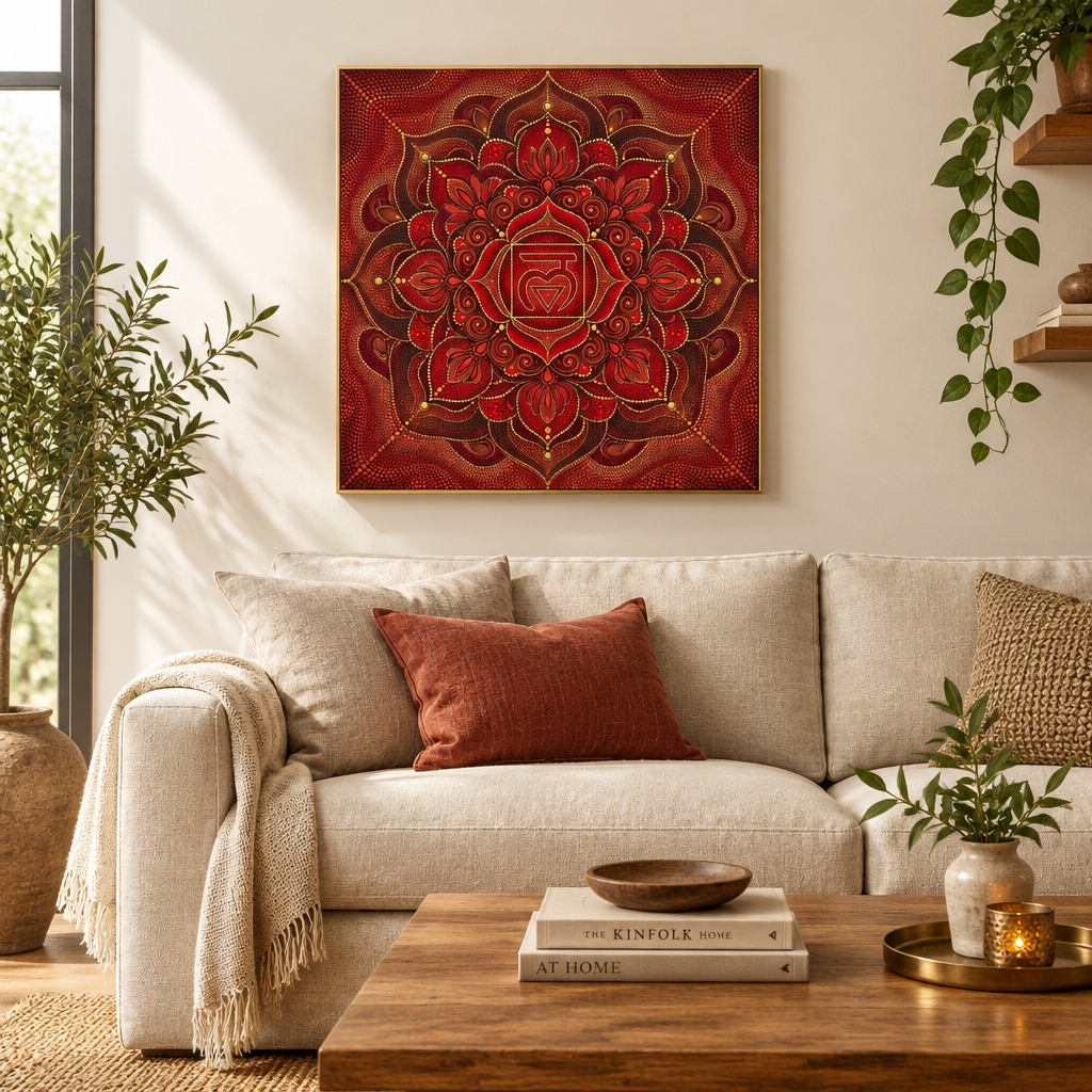 Mandala Chakra Raiz — Pontilhismo